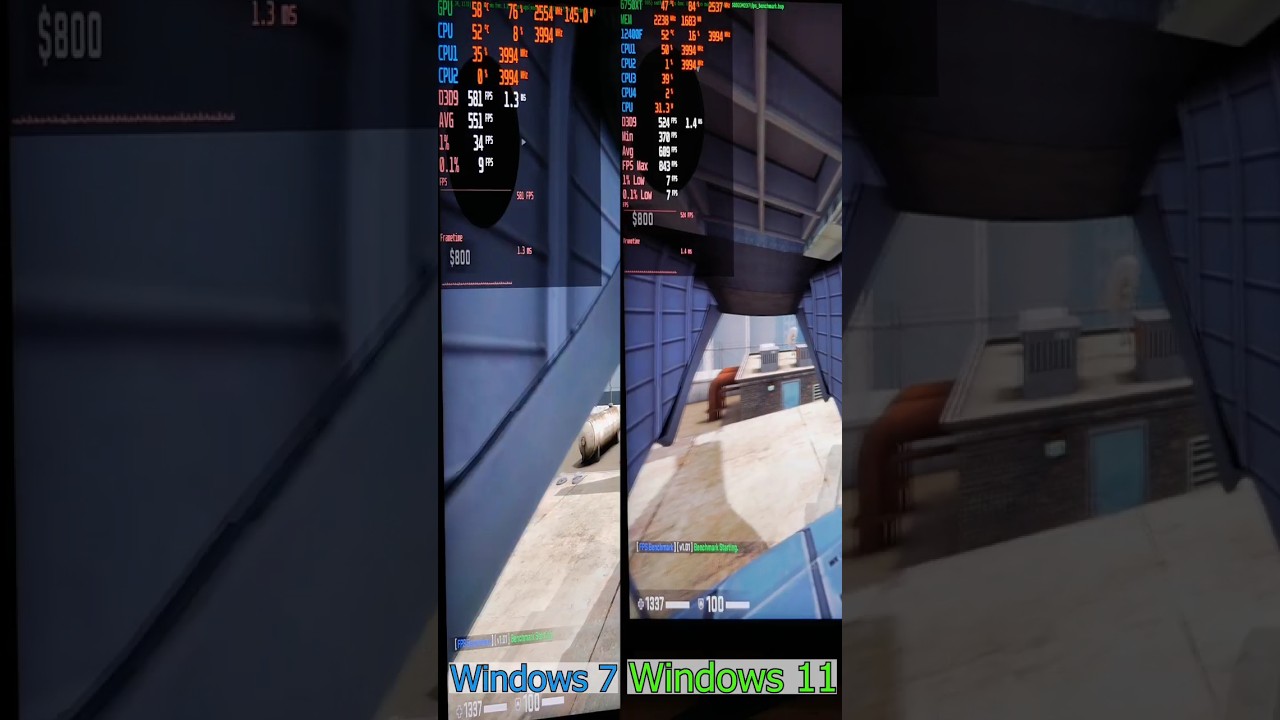 Windows 7 VS Windows 11 Oyun Performansı🔥
